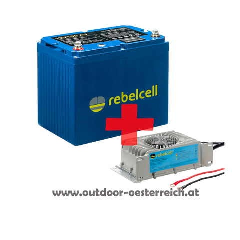 12 V 50 Ah Rebelcell Lithium Akku mit Batterieanzeige